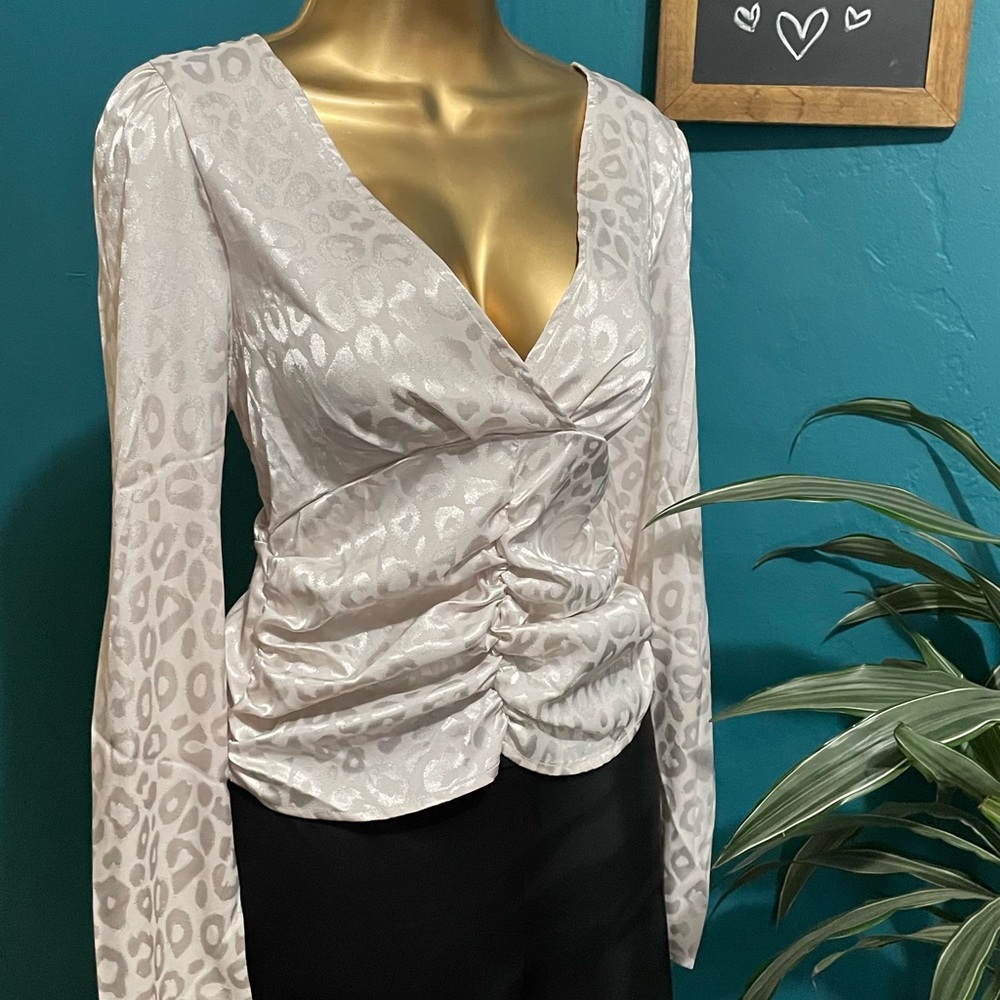 SHEIN satin long sleeve blouse